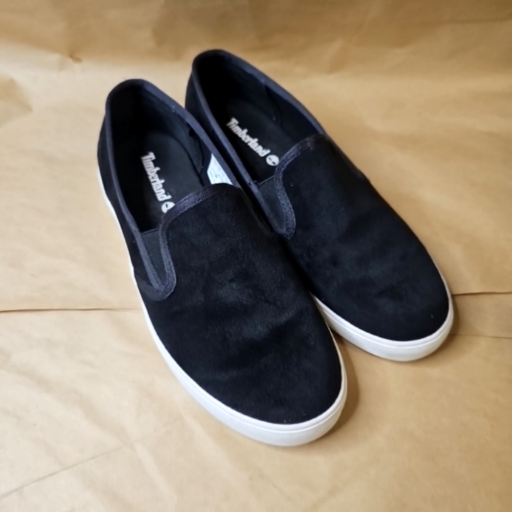 Timberland Dausette Womens Size 6 Black Suede Slip On Comfort Sneakers Shoes